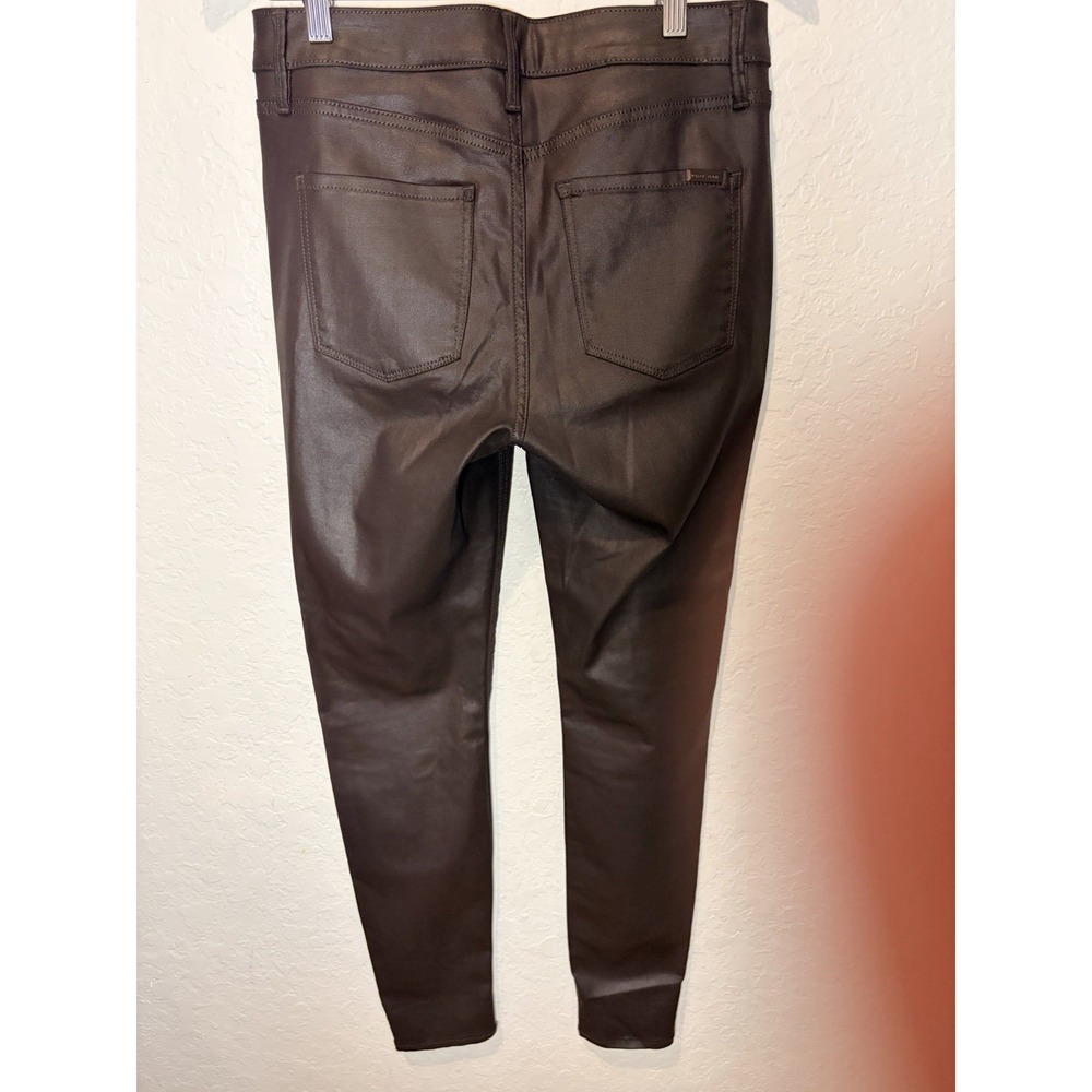 White House Black Market Coated High Rise Skinny Pant Sz 4R Cabernet - Picture 5 of 8